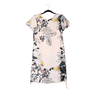 Vestido Vero Moda Floral Crema con Mangas Cortas - S