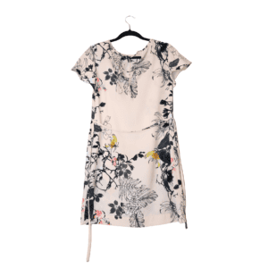 Vestido Vero Moda Floral Crema con Mangas Cortas - S