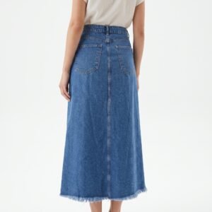 Falda Larga Infinite Denim Azul con Abertura Frontal - 32