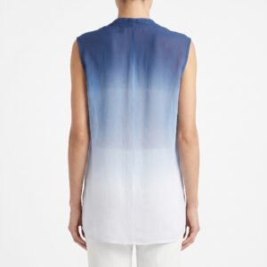 Blusa DKNY Jeans Azul con Efecto Drapeado - M