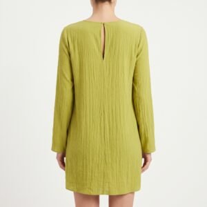 Vestido H&M Corto Verde Limón Texturizado - M