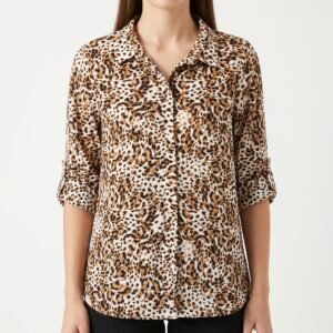 Blusa Brigitte Naux Animal Print Leopardo - M