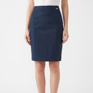 Falda Michèlle Belau Azul Marino Tipo Lápiz - 6 (M)
