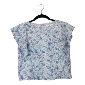 Milk Blusa Paisley Celeste con Vuelos - XS