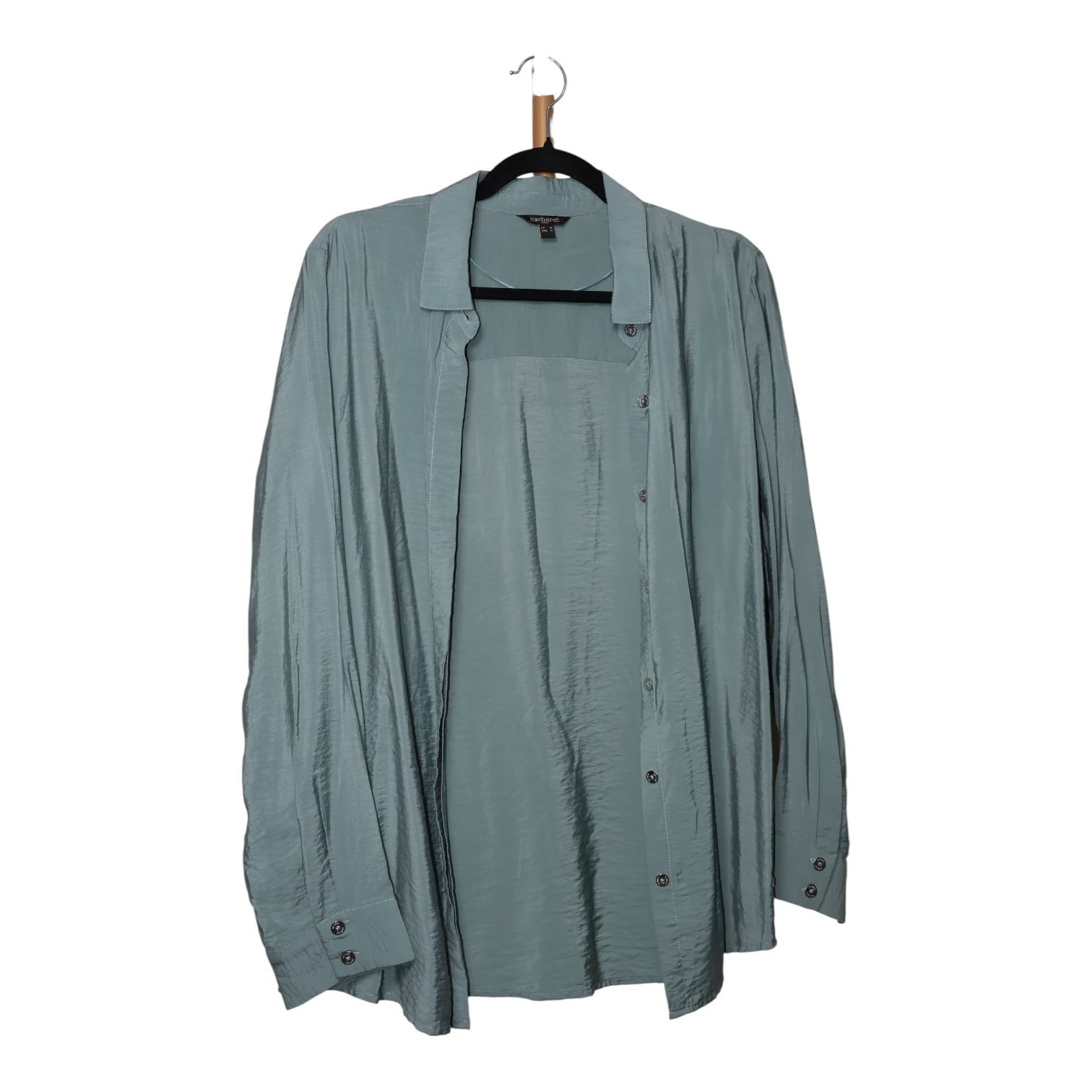 Blusa Cacharel Verde Agua Texturizada - M - Imagen 2