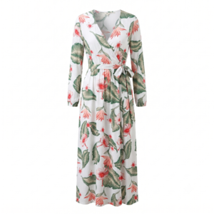 Vestido Roxy Largo Tropical Blanco - M