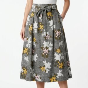 Banana Republic Falda Midi Floral con Lazo - L