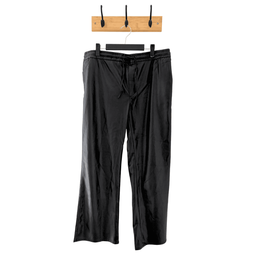 Pantalón Basement de Cuerina Negro con Cordón - XL