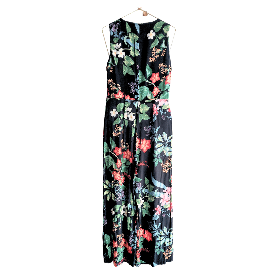 Enterizo Mango Floral Negro con Cierre Frontal - M - Imagen 4