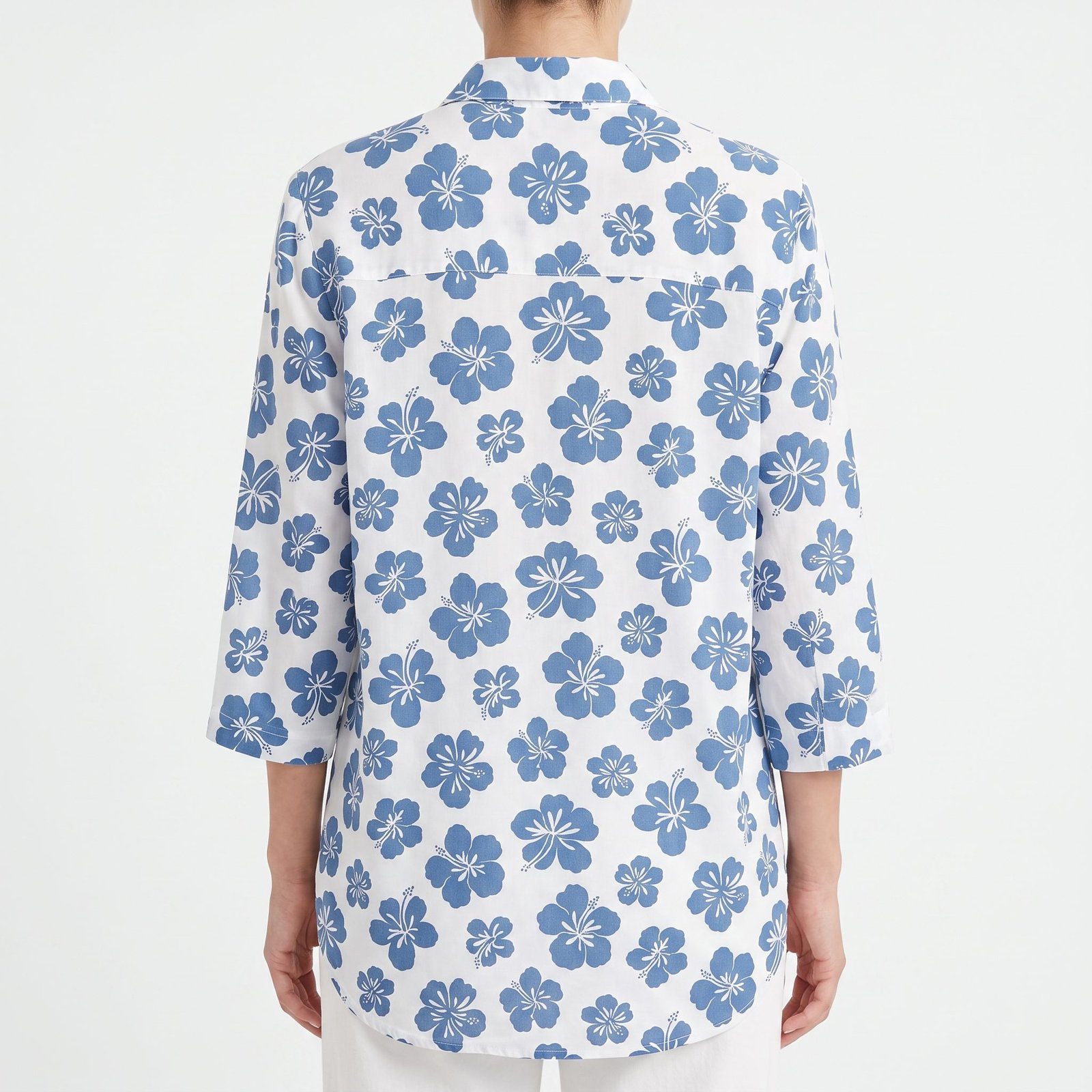 Blusa Pura Via Floral Azul Estilo Tropical - M - Imagen 2