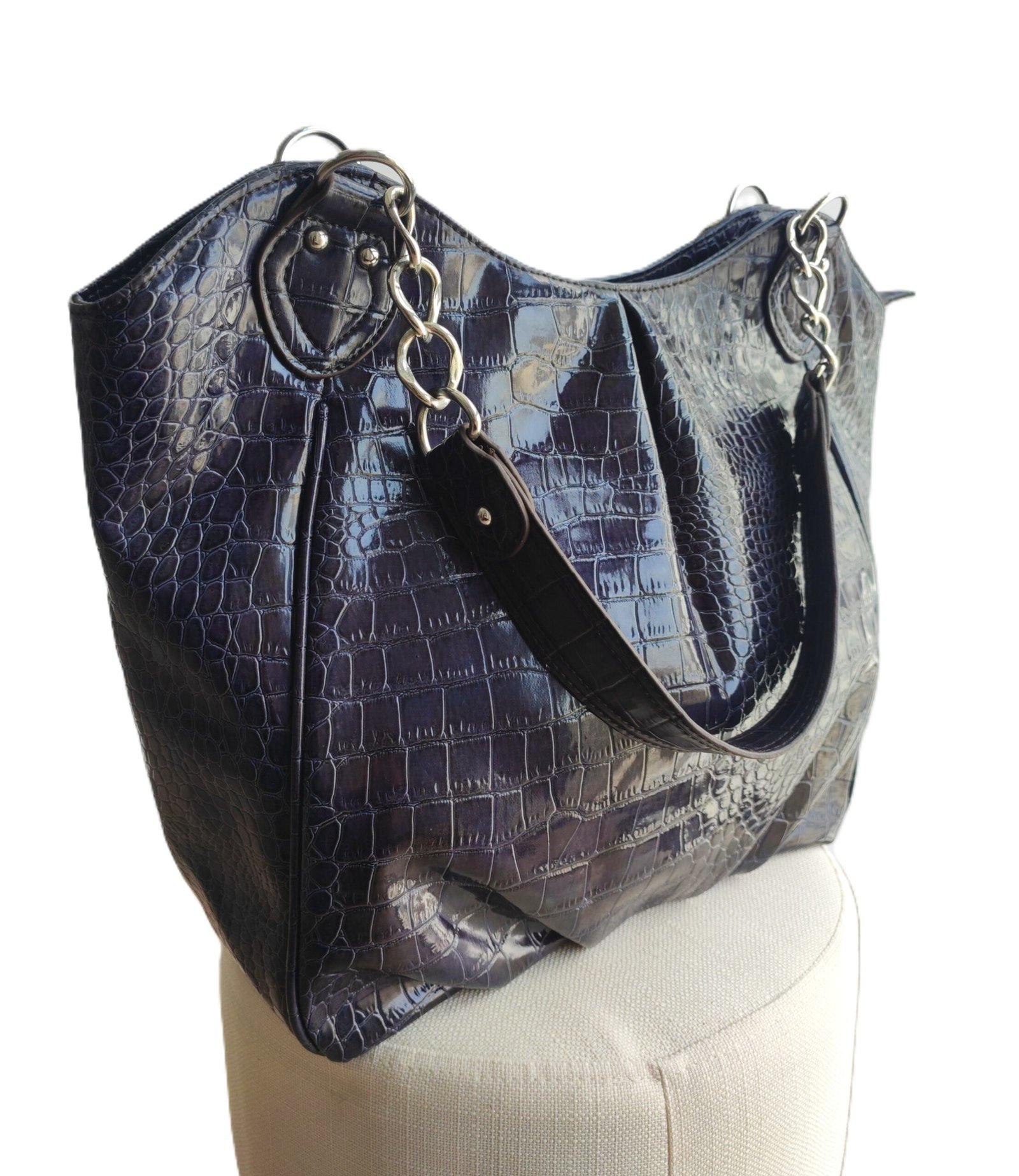 Cartera Nine West uva con matiz Textura Croco - Imagen 3