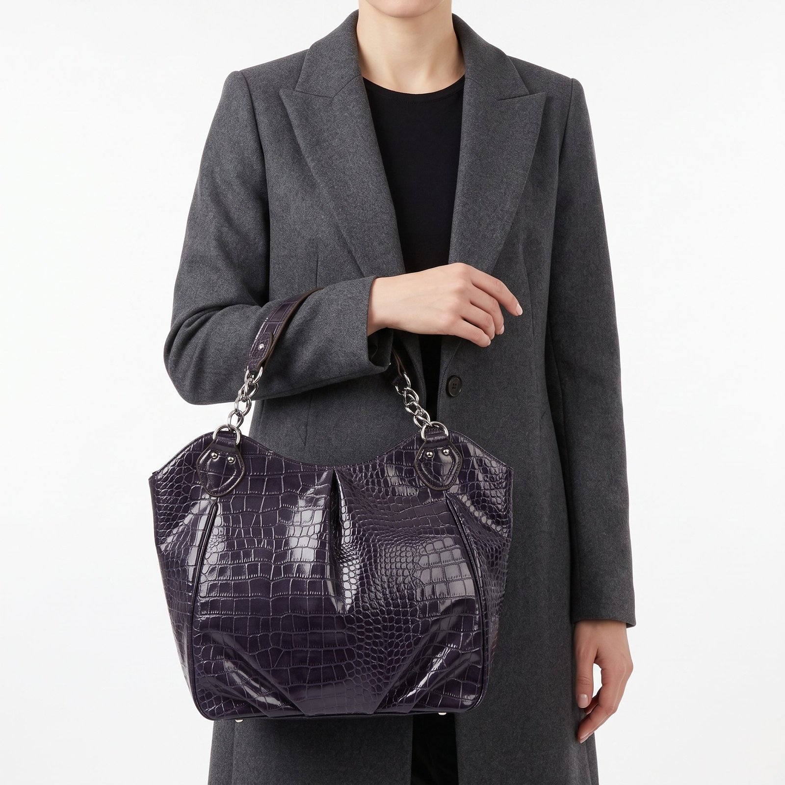 Cartera Nine West uva con matiz Textura Croco