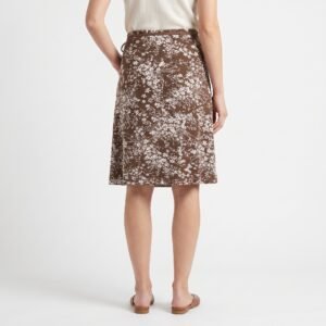 Falda NMD Floreada Marrón con Lazo - M