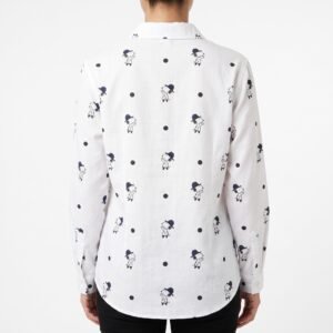 Blusa Blanca con Estampado de Snoopy y Polka Dots - S