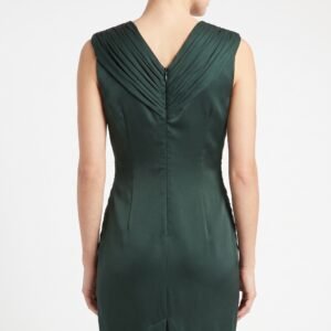 Vestido Sisley Verde Esmeralda con Drapeado Frontal - S