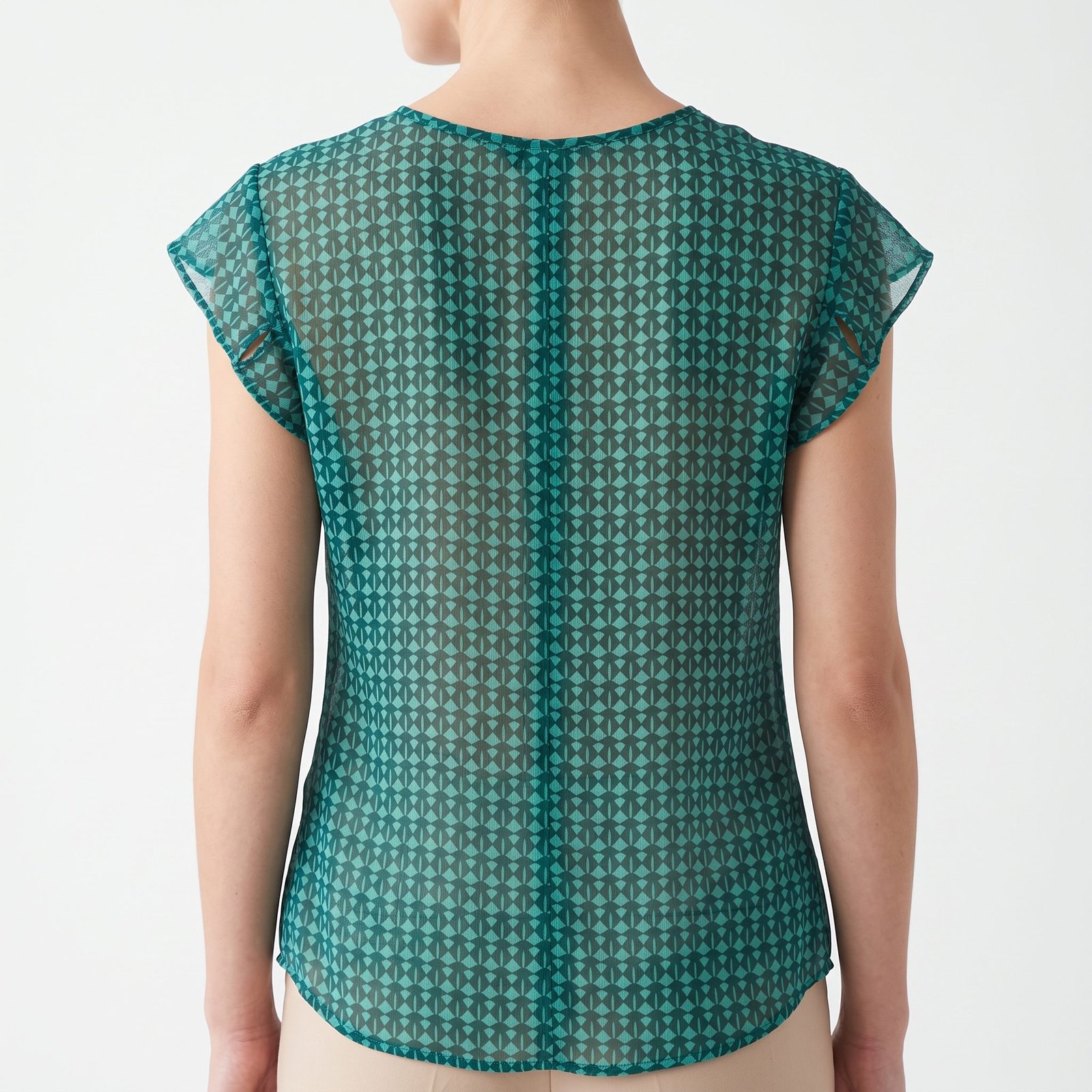 Blusa Banana Republic Verde con Estampado Geométrico - S - Imagen 2