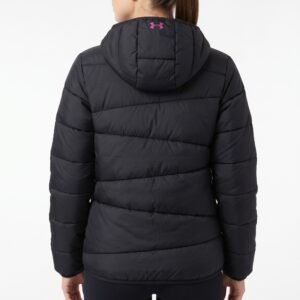 Casaca Under Armour Puffer Negra con Fucsia Coldgear - YXL