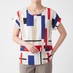 Blusa Kebunuo Multicolor con Estampado Geométrico - M
