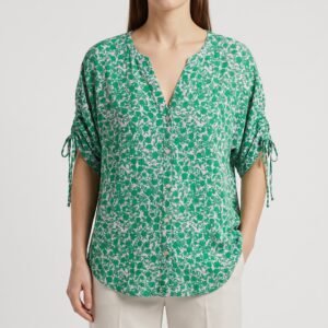 Blusa Esprit Floral Verde con Detalle en Mangas - XXL