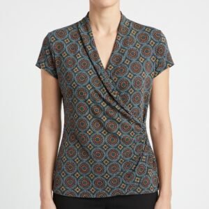 Blusa Melissa Paige Estampado Geométrico Cruzada - S
