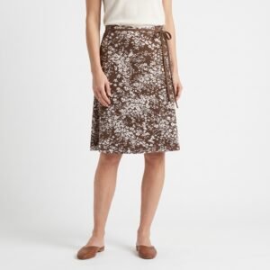 Falda NMD Floreada Marrón con Lazo - M