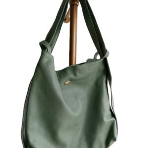 Cartera Michèle Belau de Cuero Verde Estilo Hobo