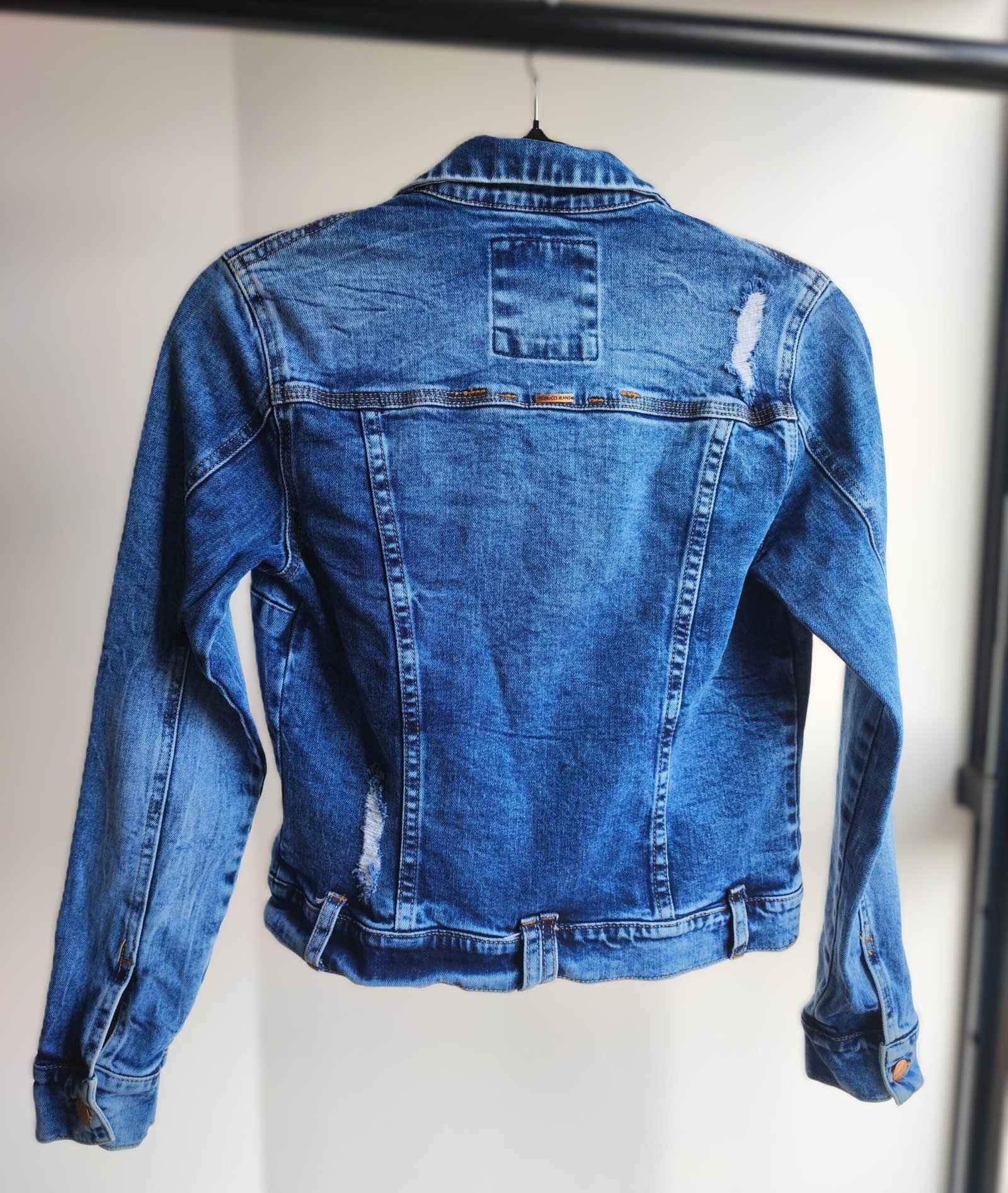 Casaca Denim Fiorucci Azul con Efecto Gastado - S - Imagen 4