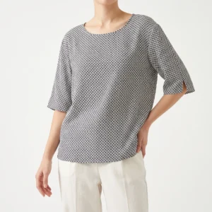 Blusa Benetton de Modal Blanco y Negro - M