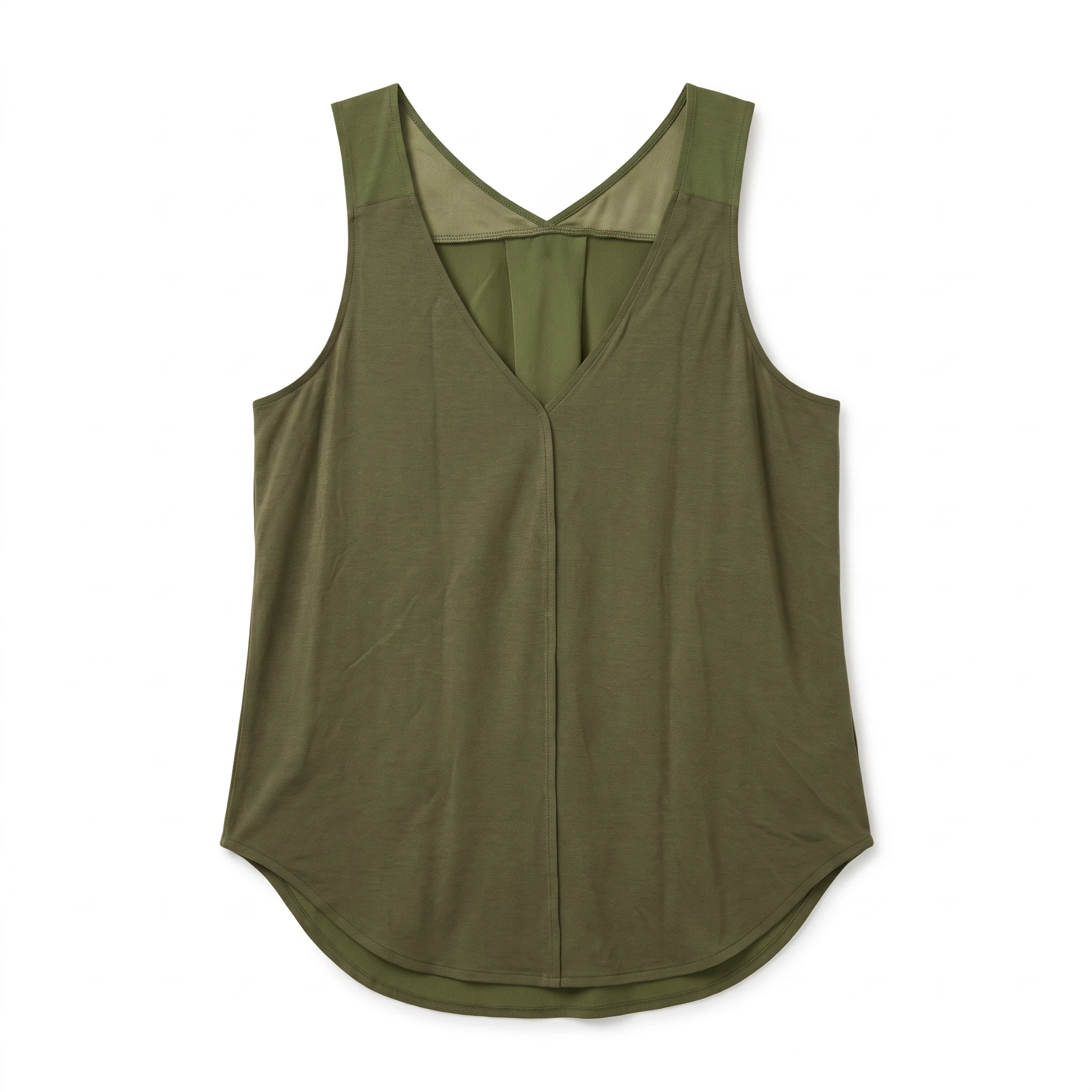 Blusa Banana Republic Verde Olivo con Escote en V - S - Imagen 2