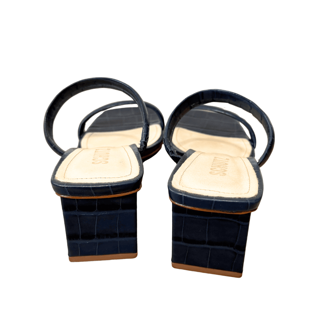 Sandalias Schutz de tacón azul efecto cocodrilo - 39 - Imagen 3