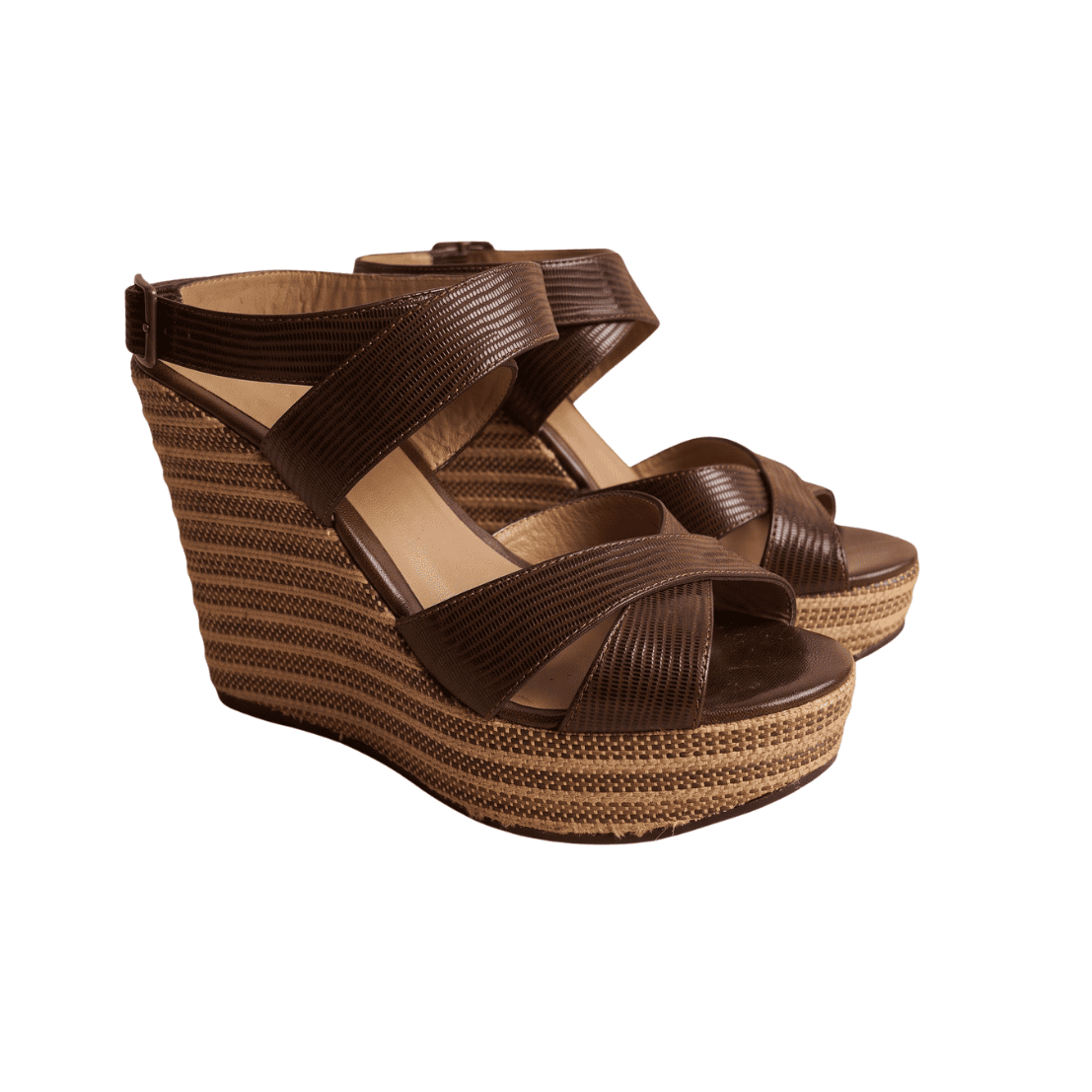 Sandalias Paez de Plataforma Marrón con Textura - 36