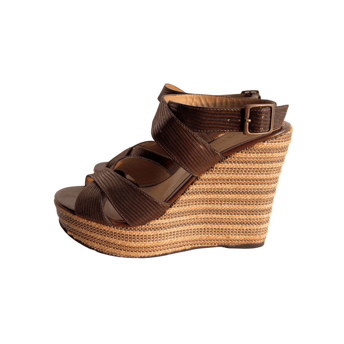Sandalias Paez de Plataforma Marrón con Textura - 36 - Imagen 2
