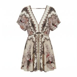 Vestido Farm Rio Estampado Boho Escote V - M