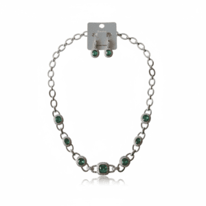 Set de Collar y Aretes con Cristales Verdes