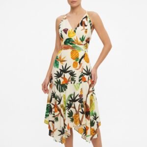 Vestido Farm Rio Midi Estampado Tropical - L