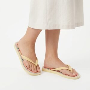 Sandalias Havaianas Estampadas Tropicales Crema y Coral - 39/40